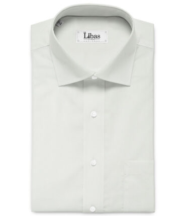 Soktas Men's 200/2 Egyptian Cotton Solids 2.25 Meter Unstitched Shirting Fabric (White)