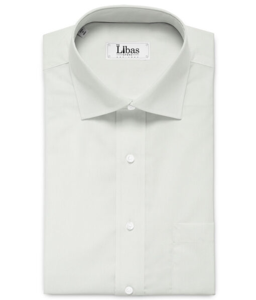 Soktas Men's 200/2 Egyptian Cotton Solids 2.25 Meter Unstitched Shirting Fabric (White)