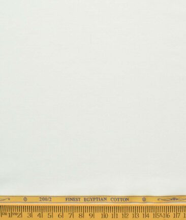 Soktas Men's 200/2 Egyptian Cotton Solids 2.25 Meter Unstitched Shirting Fabric (White)