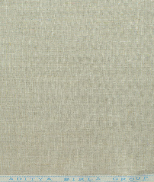 Linen Club Men's 100% Linen 25 LEA Solids 3.75 Meter Unstitched Suiting Fabric (Sand Stone Beige)