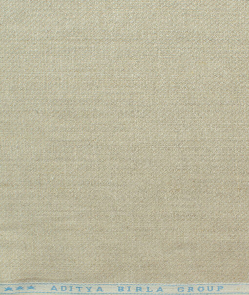 Linen Club Men's 100% Linen 30 LEA Structured 3.75 Meter Unstitched Suiting Fabric (Natural Beige)
