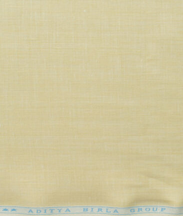 Linen Club Men's 100% Linen 30 LEA Solids 3.75 Meter Unstitched Suiting Fabric (Eggnog Beige)