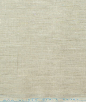 Linen Club Men's 100% Linen 30 LEA Self Design 3.75 Meter Unstitched Suiting Fabric (Ivory Beige)