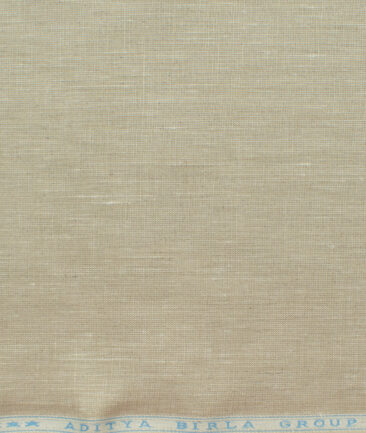 Linen Club Men's 100% Linen 30 LEA Self Design 3.75 Meter Unstitched Suiting Fabric (Oat Beige)