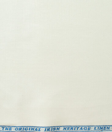 Burgoyne Men's 100% Linen 30 LEA Solids 3.75 Meter Unstitched Suiting Fabric (Off White)