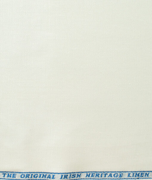 Burgoyne Men's 100% Linen 30 LEA Solids 3.75 Meter Unstitched Suiting Fabric (Off White)