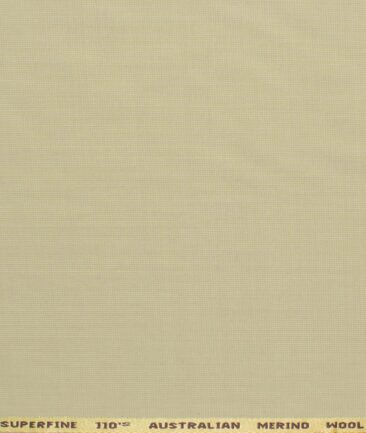 Cadini Men's 35% Wool Super 110's Structured 3.75 Meter Unstitched Suiting Fabric (Beige)