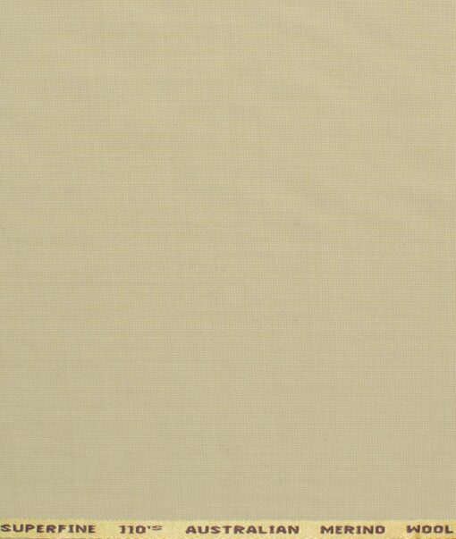 Cadini Men's 35% Wool Super 110's Structured 3.75 Meter Unstitched Suiting Fabric (Beige)