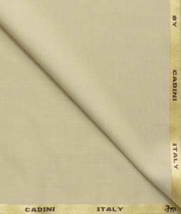 Cadini Men's 35% Wool Super 110's Structured 3.75 Meter Unstitched Suiting Fabric (Beige)