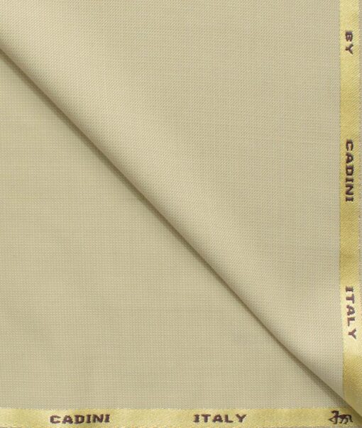 Cadini Men's 35% Wool Super 110's Structured 3.75 Meter Unstitched Suiting Fabric (Beige)