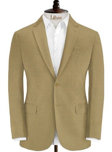Cadini Men's 35% Wool Super 110's Structured 3.75 Meter Unstitched Suiting Fabric (Khakhi Brown)