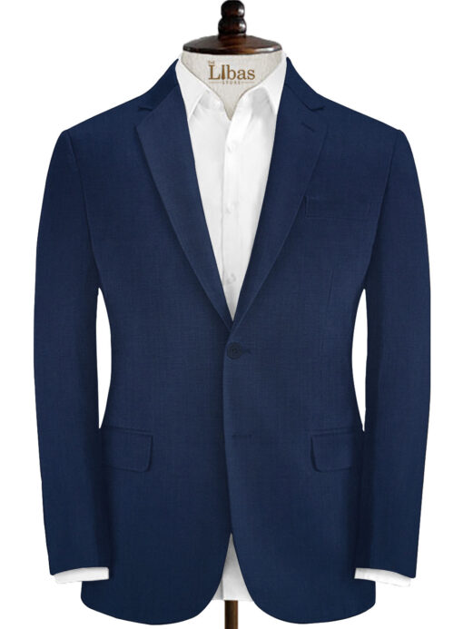 Cadini Men's 30% Wool Super 120's Solids 3.75 Meter Unstitched Suiting Fabric (Dark Royal Blue)