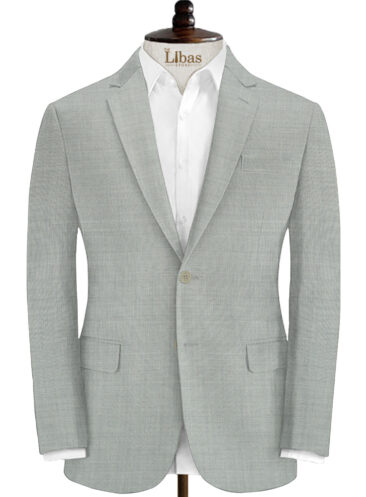 OCM Men's 35% Wool  Self Design 3.75 Meter Unstitched Suiting Fabric (Light Grey)
