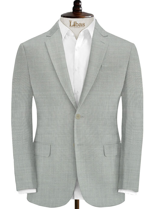 OCM Men's 35% Wool  Self Design 3.75 Meter Unstitched Suiting Fabric (Light Grey)