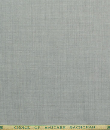 OCM Men's 35% Wool  Self Design 3.75 Meter Unstitched Suiting Fabric (Light Grey)
