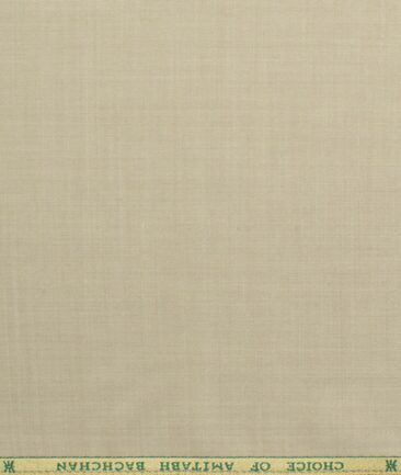 OCM Men's 35% Wool  Self Design 3.75 Meter Unstitched Suiting Fabric (Oat Beige)