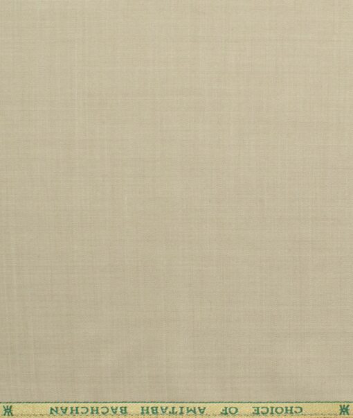 OCM Men's 35% Wool  Self Design 3.75 Meter Unstitched Suiting Fabric (Oat Beige)