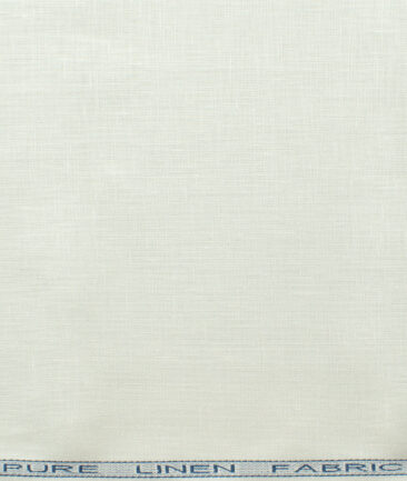 Raymond Men's 100% Linen 40 LEA Solids 3.75 Meter Unstitched Suiting Fabric (White)