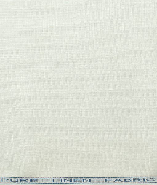 Raymond Men's 100% Linen 40 LEA Solids 3.75 Meter Unstitched Suiting Fabric (White)