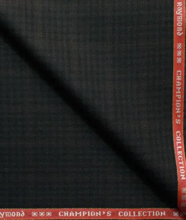 Raymond Men's 10% Wool  Checks 3.75 Meter Unstitched Suiting Fabric (Brown & Black)