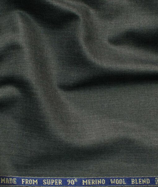 Raymond Men's 25% Wool Super 90's Self Design 3.75 Meter Unstitched Suiting Fabric (Dark Worsted Grey)