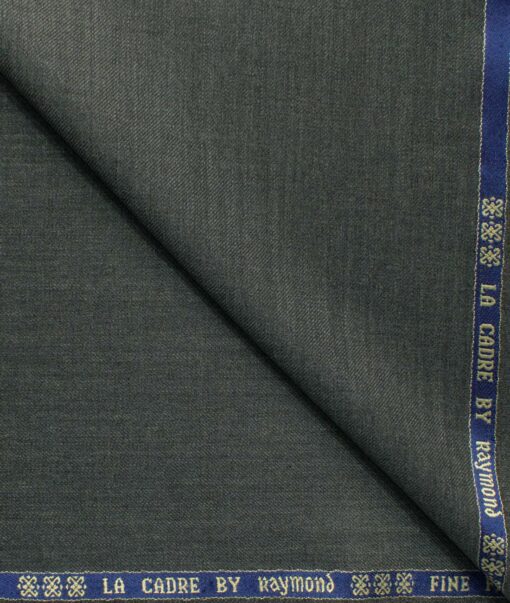 Raymond Men's 25% Wool Super 90's Self Design 3.75 Meter Unstitched Suiting Fabric (Dark Worsted Grey)