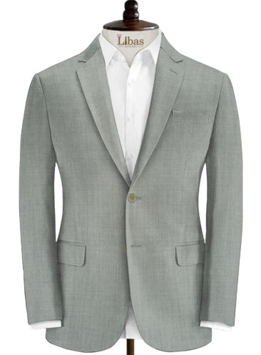 Raymond Men's 25% Wool Super 90's Self Design 3.75 Meter Unstitched Suiting Fabric (Light Worsted Grey)