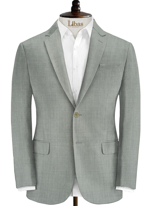 Raymond Men's 25% Wool Super 90's Self Design 3.75 Meter Unstitched Suiting Fabric (Light Worsted Grey)