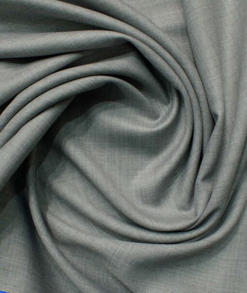 Raymond Men's 25% Wool Super 90's Self Design 3.75 Meter Unstitched Suiting Fabric (Light Worsted Grey)