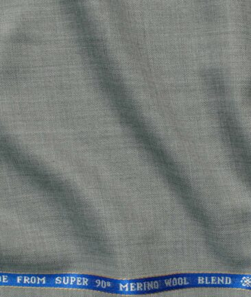 Raymond Men's 25% Wool Super 90's Self Design 3.75 Meter Unstitched Suiting Fabric (Light Worsted Grey)
