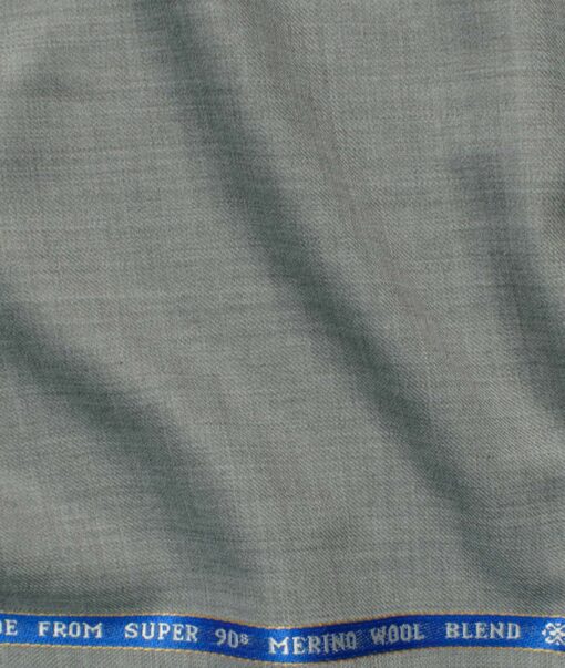 Raymond Men's 25% Wool Super 90's Self Design 3.75 Meter Unstitched Suiting Fabric (Light Worsted Grey)