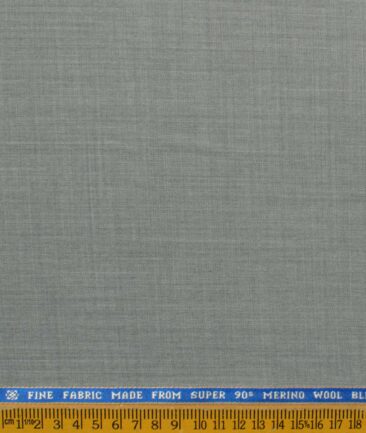 Raymond Men's 25% Wool Super 90's Self Design 3.75 Meter Unstitched Suiting Fabric (Light Worsted Grey)