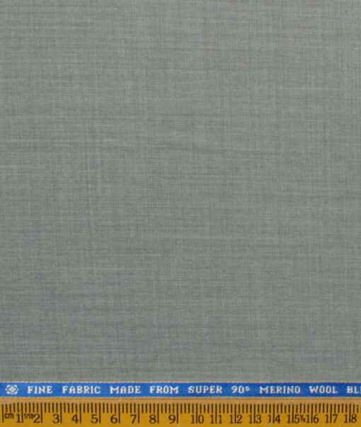 Raymond Men's 25% Wool Super 90's Self Design 3.75 Meter Unstitched Suiting Fabric (Light Worsted Grey)