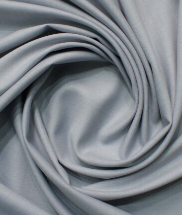 Zaccari Men's 20% Wool Super 110's Solids 3.75 Meter Unstitched Suiting Fabric (Light Grey)