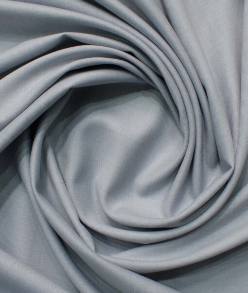 Zaccari Men's 20% Wool Super 110's Solids 3.75 Meter Unstitched Suiting Fabric (Light Grey)