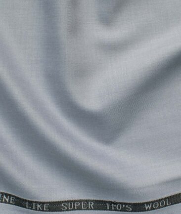 Zaccari Men's 20% Wool Super 110's Solids 3.75 Meter Unstitched Suiting Fabric (Light Grey)