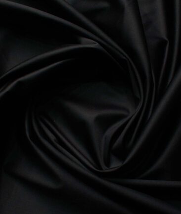 Arvind Men's 60's Premium Cotton Lycra Stretchable Printed 2.25 Meter Unstitched Shirting Fabric (Jet Black)