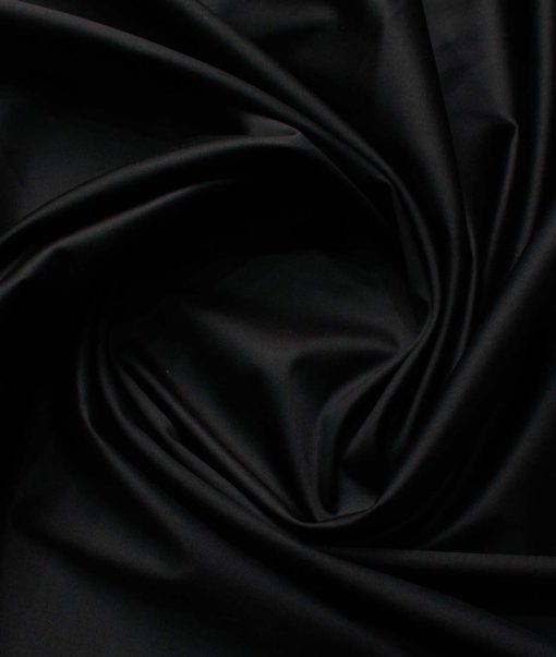 Arvind Men's 60's Premium Cotton Lycra Stretchable Printed 2.25 Meter Unstitched Shirting Fabric (Jet Black)