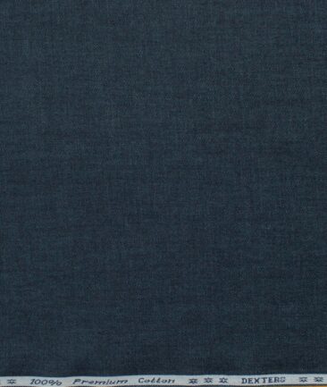 Arvind Men's Premium Cotton Solids 2.25 Meter Unstitched Shirting Fabric (Denim Blue)