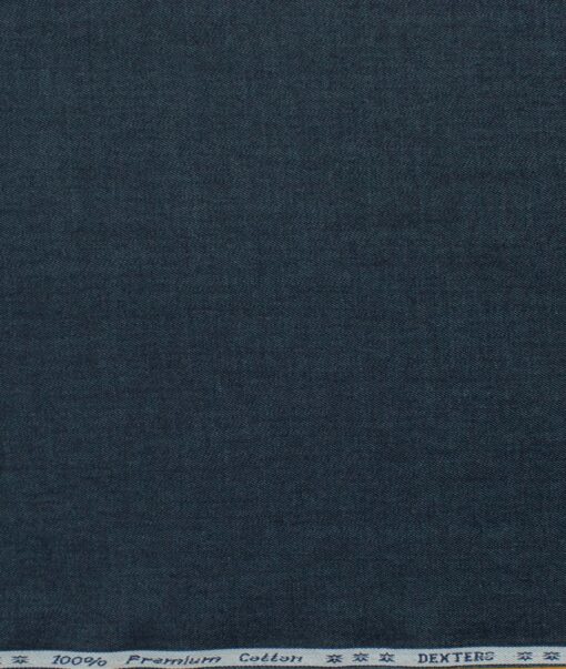Arvind Men's Premium Cotton Solids 2.25 Meter Unstitched Shirting Fabric (Denim Blue)