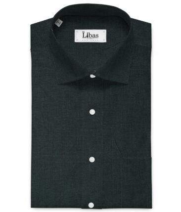 Arvind Men's Premium Cotton Solids 2.25 Meter Unstitched Shirting Fabric (Denim Dark Green)