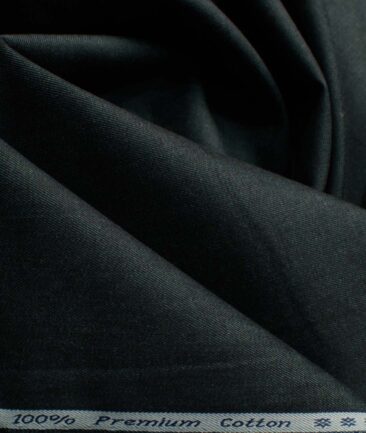 Arvind Men's Premium Cotton Solids 2.25 Meter Unstitched Shirting Fabric (Denim Dark Green)