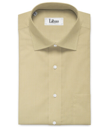 Arvind Men's Premium Cotton Structured 2.25 Meter Unstitched Shirting Fabric (Beige)