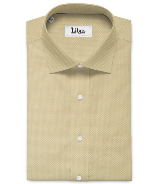 Arvind Men's Premium Cotton Structured 2.25 Meter Unstitched Shirting Fabric (Beige)
