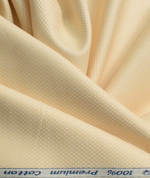 Arvind Men's Premium Cotton Structured 2.25 Meter Unstitched Shirting Fabric (Beige)