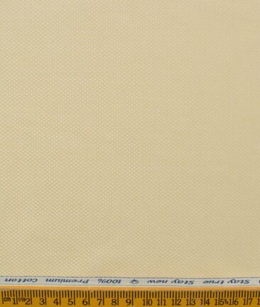 Arvind Men's Premium Cotton Structured 2.25 Meter Unstitched Shirting Fabric (Beige)