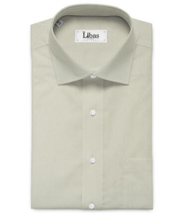 Arvind Men's Premium Cotton Structured 2.25 Meter Unstitched Shirting Fabric (Cream)