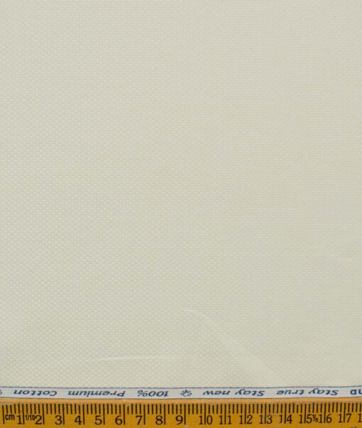 Arvind Men's Premium Cotton Structured 2.25 Meter Unstitched Shirting Fabric (Cream)