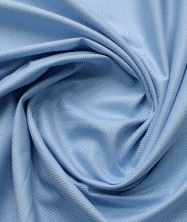 Arvind Men's Premium Cotton Structured 2.25 Meter Unstitched Shirting Fabric (Light Blue)