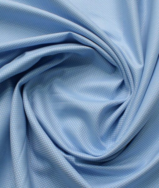 Arvind Men's Premium Cotton Structured 2.25 Meter Unstitched Shirting Fabric (Light Blue)